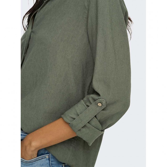 ONLY  ONLGOA 3/4 STRAP LINEN BL SHIRT CC PNT OLIVE