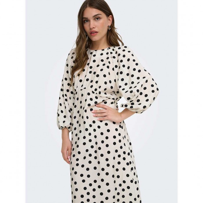 ONLY ONLMAIZEE 3/4 BELT MAXI DRESS WVN EX BLACK/WHITE