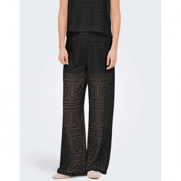 ONLY ONLLIAN LACE WIDE PANTS JRS BLACK