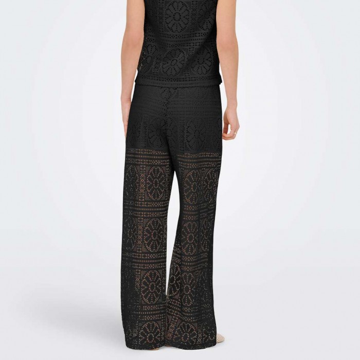 ONLY ONLLIAN LACE WIDE PANTS JRS BLACK