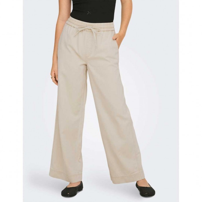 ONLY ONLMAISA HW PULL-UP WIDE PANT PNT BEIGE