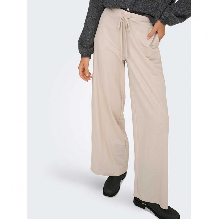 ONLY ONLSAKURA LOOSE PULL UP PANTS WVN ECRU