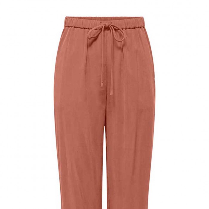 ONLY ONLMADELI OAKLYN LONG PULL UP PANTS WVN ORANGE