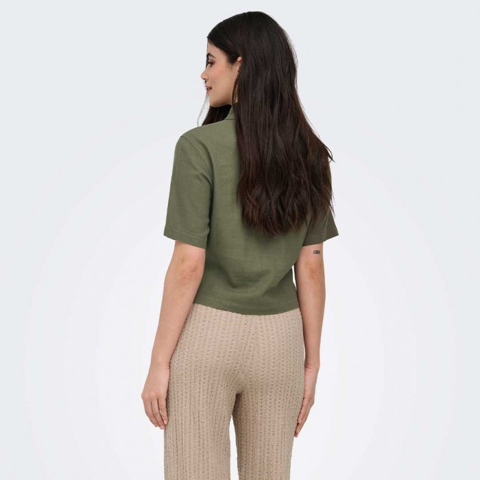 ONLY ONLGOA S/S LINEN BL SHIRT CC PNT GREEN