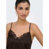 ONLY ONLFARAYA STRAP LACE SATIN TOP WVN BLACK