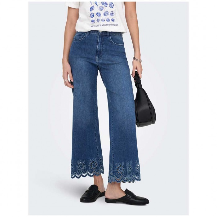 ONLY ONLMADISON HW CROP WIDE BRO ANGL DNM GUA BLUE