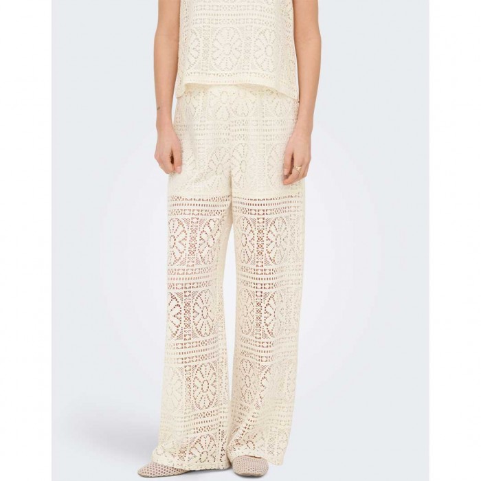 ONLY ONLLIAN LACE WIDE PANTS JRS ECRU