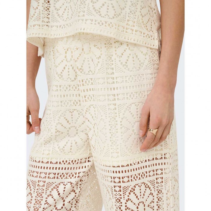 ONLY ONLLIAN LACE WIDE PANTS JRS ECRU