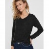 ONLY V-NECK KNITTED PULLOVER Grey / Dark Grey Melange