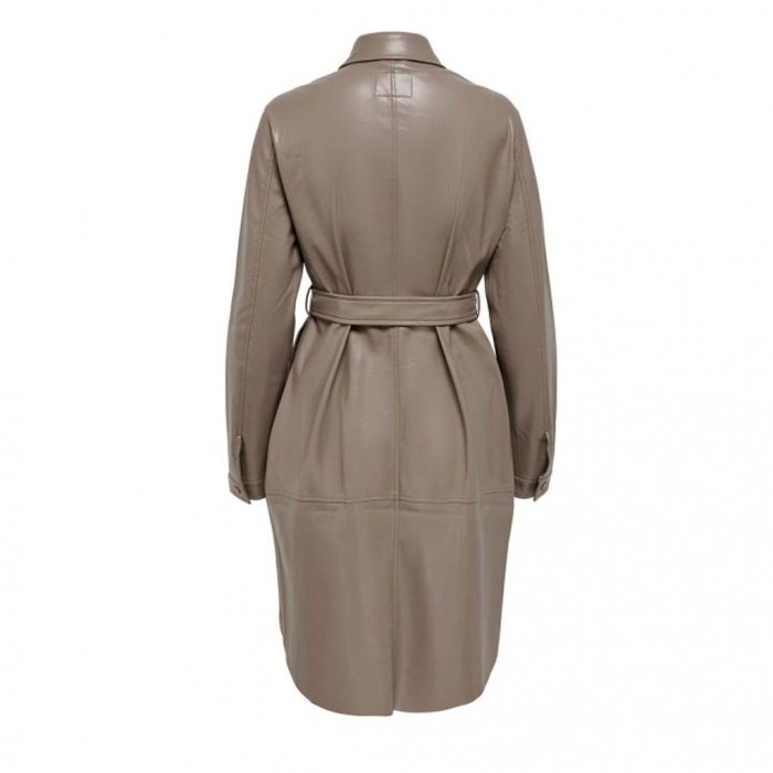 ONLY ONLAINO FAUX LEATHER SHACKE DRESS OTW BEIGE