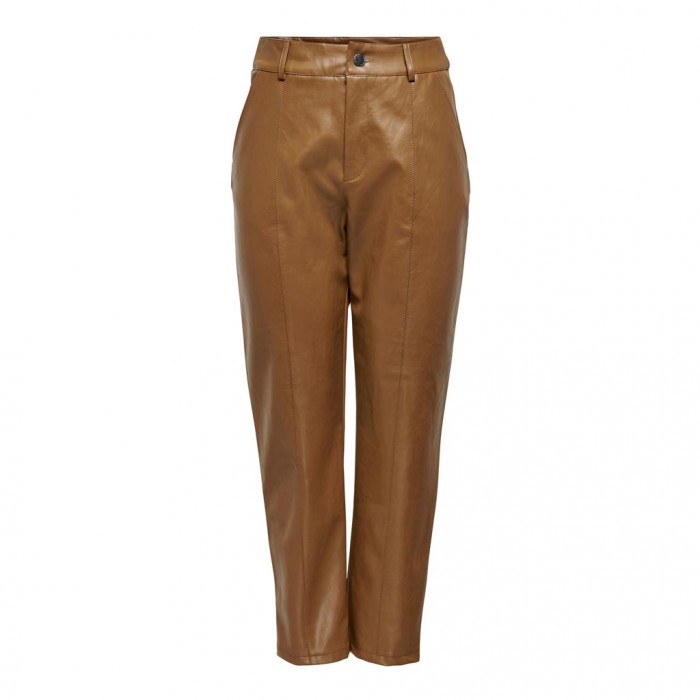 ONLY  ONLJACKY FAUX LEATHER ANCLE PANT OTW  BROWN