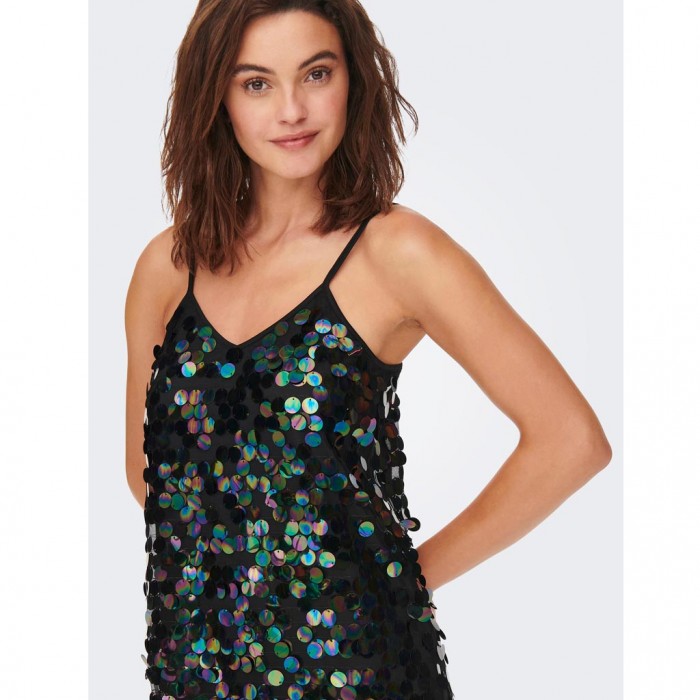 ONLY ONLEMILI S/L SEQUINS DRESS JRS BLACK