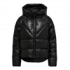 ONLY FAUX LEATHER PUFFER JACKET BLACK