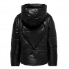 ONLY FAUX LEATHER PUFFER JACKET BLACK