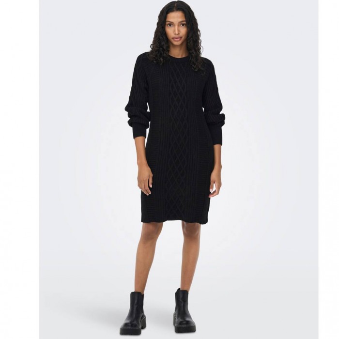 ONLY STRUCTURE KNITTED DRESS BLACK