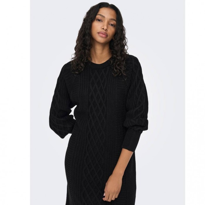 ONLY STRUCTURE KNITTED DRESS BLACK