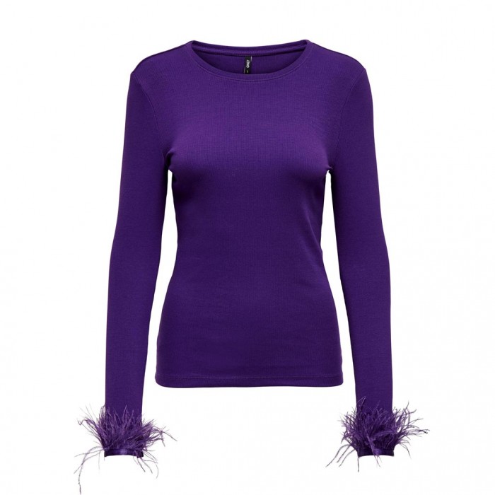 ONLY ONLFEATHER L/S RIB TOP JRS ACAI