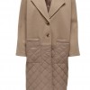 ONLY  ONLADDISON LIFE QUILT MIX LONG COAT OTW BEIGE