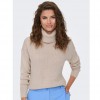 ONLY HIGH NECK KNITTED PULLOVER Grey / Pumice Stone