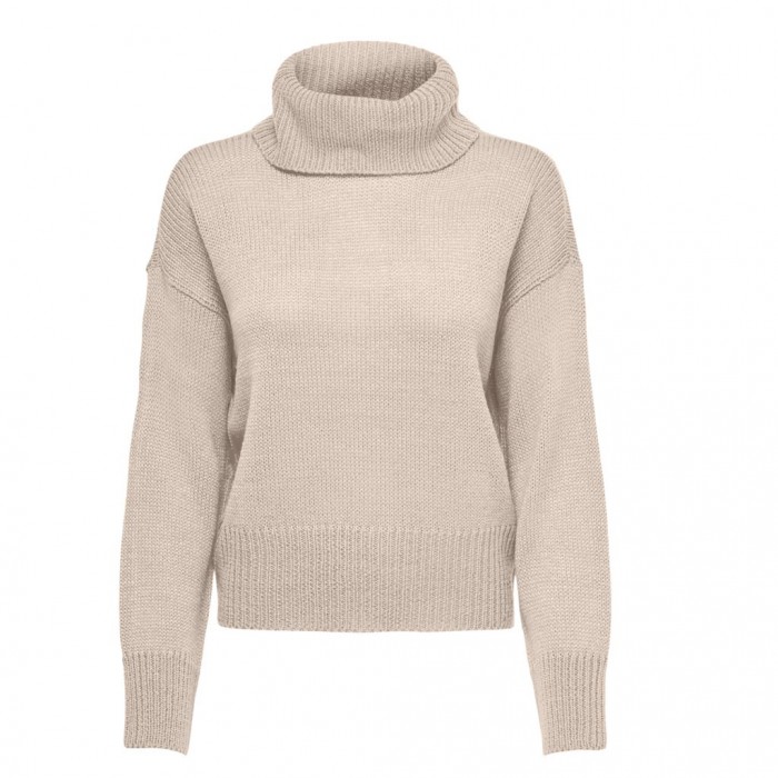 ONLY HIGH NECK KNITTED PULLOVER Grey / Pumice Stone