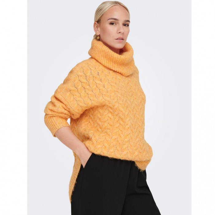 ONLY ONLTRUDY LIFE L/S LONG ROLLNECK KNT ORANGE