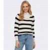 ONLY  ONLLEISE FREYA LS ZIP HIGH NECK PULLOVER BLACK / WHITE