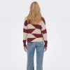 ONLY  ONLKASHA LIFE L/S STRIPE ROLL NECK KNT RED/WHITE