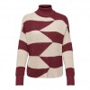 ONLY  ONLKASHA LIFE L/S STRIPE ROLL NECK KNT RED/WHITE