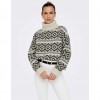 ONLY ONLCARIN LIFE LS JQ ROLL NECK KNT WHITE/BLACK