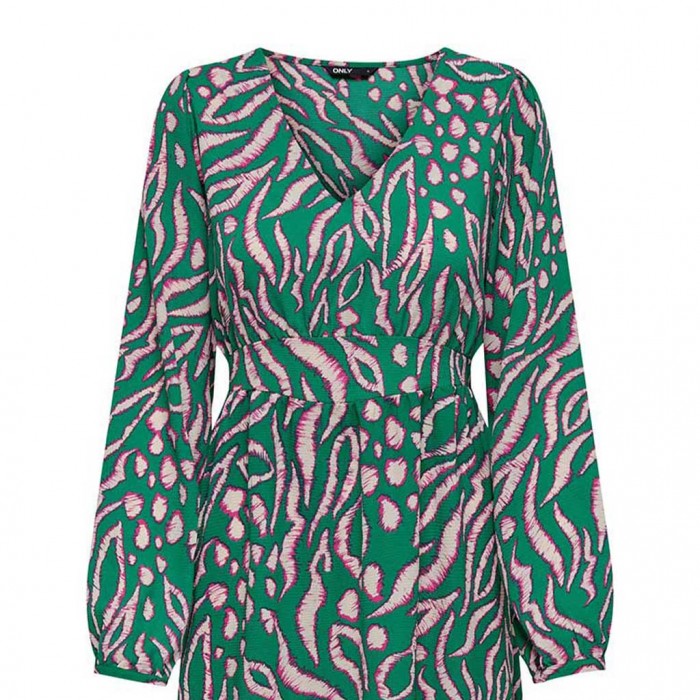 ONLY ONLNOVA LIFE L/S SIRI DRESS AOP PTM GREEN