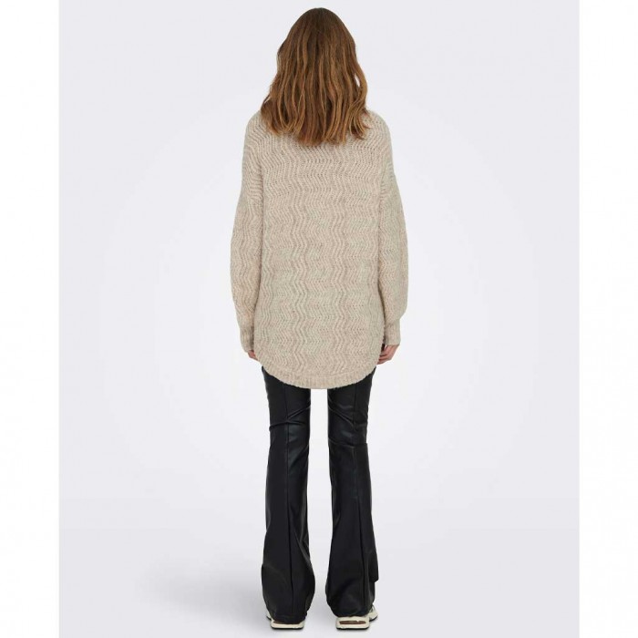 ONLY ONLTRUDY NEW LIFE L/S LONG ROLLNECK KNT GRAY/BEIGE