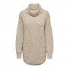 ONLY ONLTRUDY NEW LIFE L/S LONG ROLLNECK KNT GRAY/BEIGE