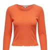 ONLY ONLEMMA L/S O-NECK SHORT TOP NOOS JRS ORANGE