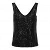 ONLY ONLANA S/L V-NECK SEQUINS TOP JRS BLACK