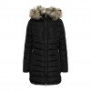 ONLY ONLELLAN QUILTED HOOD FUR COAT CC OTW BLACK