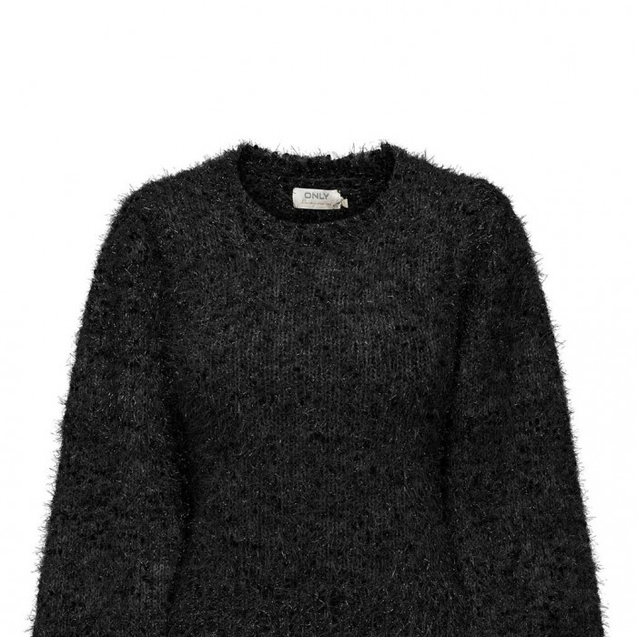 ONLY  ONLFANTASTICO LS GLITTER O-NECK KNT BLACK