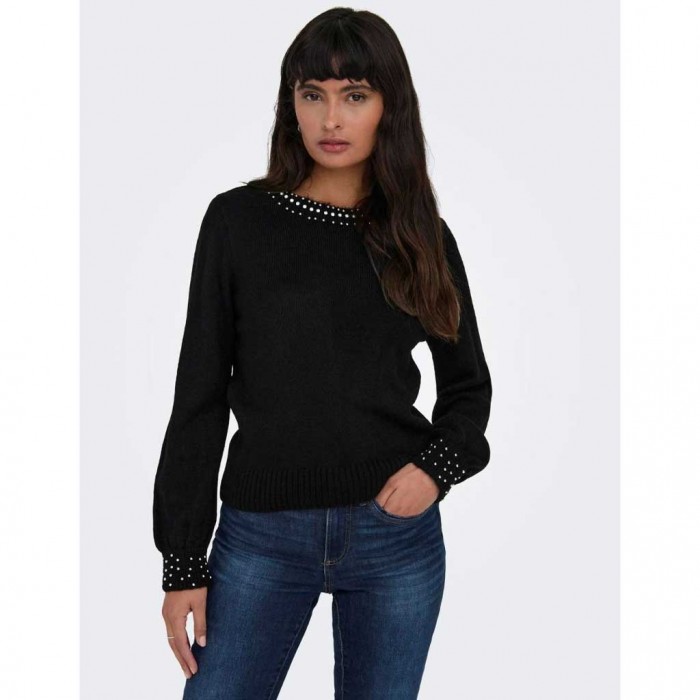 ONLY  ONLALESSIA LS BLING O-NECK KNT BLACK