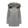 ONLY ONLNEWERICA HOOD COAT CS OTW GREY