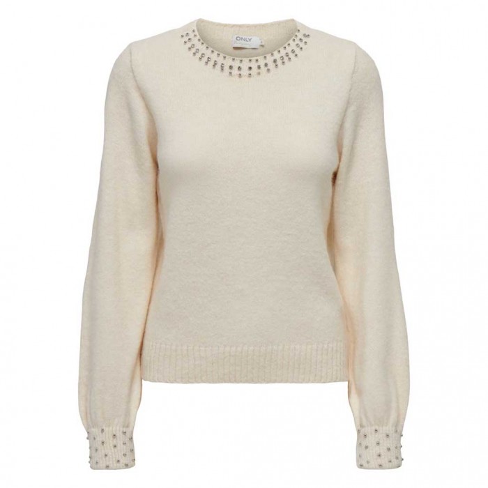 ONLY ONLALESSIA LS BLING O-NECK KNT BEIGE