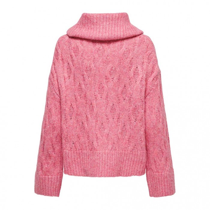 ONLY ONLCHUNKY LS CABLE ROLLNECK KNT PINK
