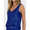 ONLY ONLANA S/L V-NECK SEQUINS TOP JRS BLUE