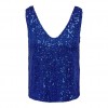 ONLY ONLANA S/L V-NECK SEQUINS TOP JRS BLUE