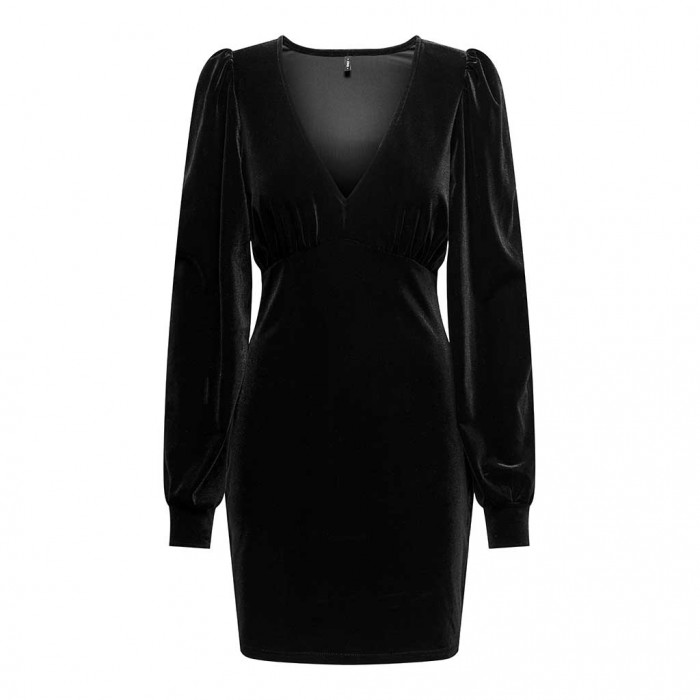 ONLY ONLSMOOTH LIFE L/S V-NECK DRESS JRS BLACK