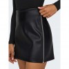 ONLY ONLMIRI LIFE MW FAUX LEA ZIP SKIRT PNT BLACK