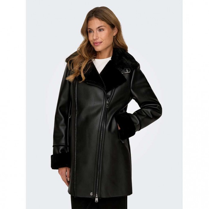 ONLY  ONLMARIAM BONDED COAT OTW BLACK