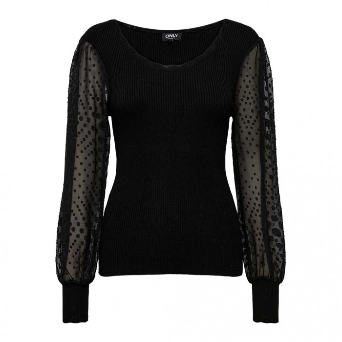 ONLY  ONLJULIE LIFE LS MIX O-NECK CC KNT BLACK