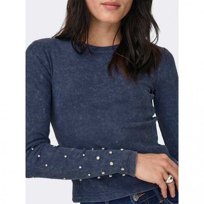 ONLY ONLVALERIE L/S STUDS TOP CC JRS BLUE