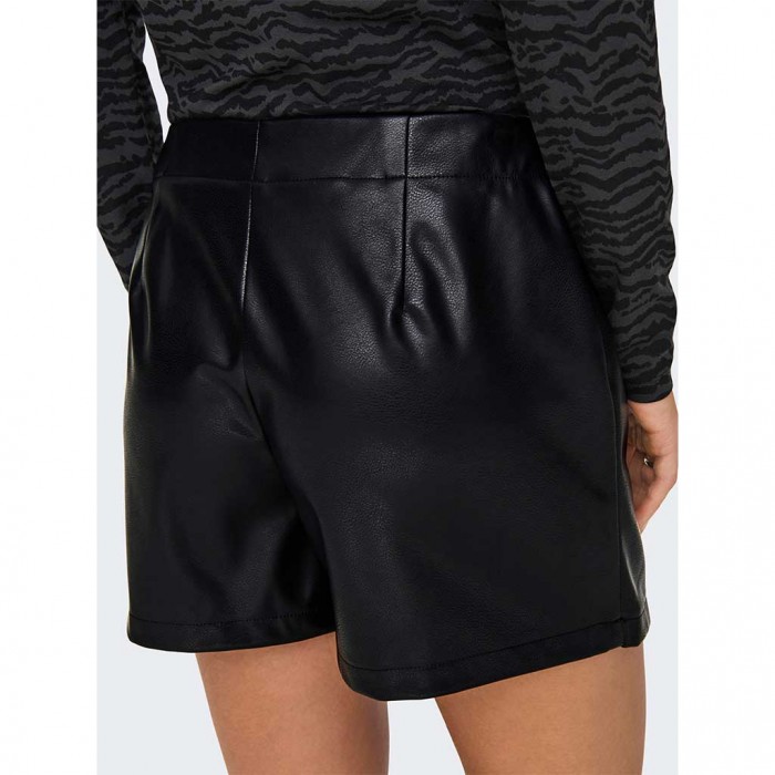 ONLY ONLCOLLIE HW FAUX LEATHER SKORT PNT BLACK