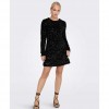 ONLY ONLANIKA SEQUIN LS DRESS WVN BLACK