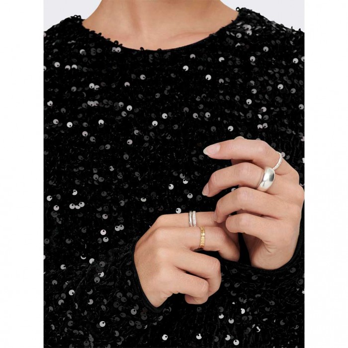 ONLY ONLANIKA SEQUIN LS DRESS WVN BLACK